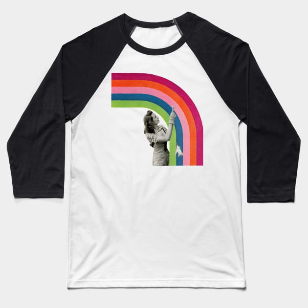 Paint a Rainbow Baseball T-Shirt by Cassia